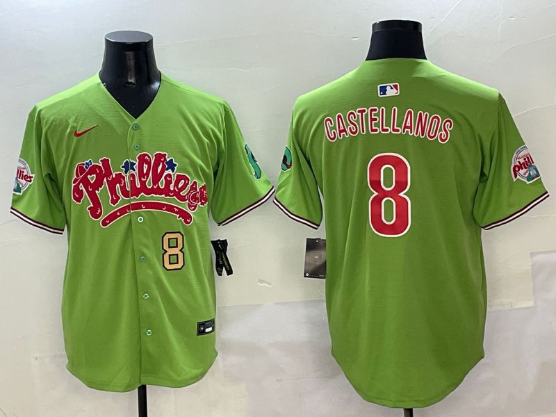 Men Philadelphia Phillies #8 Castellanos Green Five generations Nike 2025 MLB Jersey style 2->philadelphia phillies->MLB Jersey